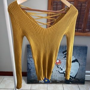 Ambiance Appeal Laced Back Long Sleeve Top